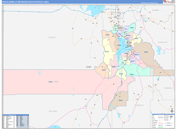 Provo-Orem Metro Area Wall Map